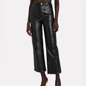 Simonett Kika High Waisted Vegan Leather Pants in Black - Size L